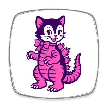 Monster Cat - Viereckiger Kühlschrankmagnet - Weiß - Vorne