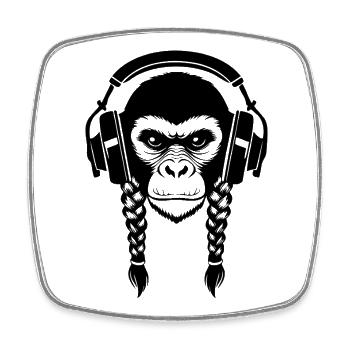 Beat Maker Monkey Head Studio Session Edition Shirt - Square fridge magnet - white - Front