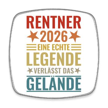 Pensioners 2026 - Real legend leaves the site - Square fridge magnet - white - Front