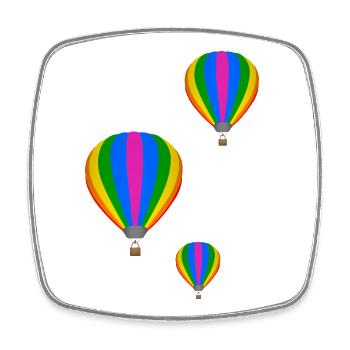 Flying Hot Air Balloons - Square fridge magnet - white - Front