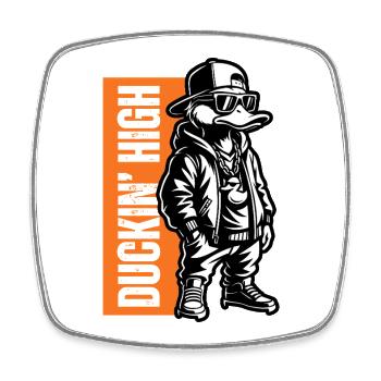 Duckin High – Street Style Duck Design - Viereckiger Kühlschrankmagnet - Weiß - Vorne