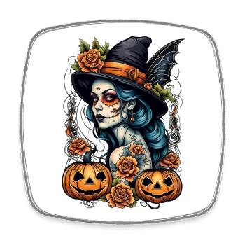 Día Muertos Witch - Square fridge magnet - white - Front