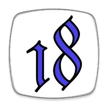 18. 18 JAHRE ALT. 18-JÄHRIGES JUBILÄUM. 18. GEBURTSTAG. - Viereckiger Kühlschrankmagnet - Weiß - Vorne
