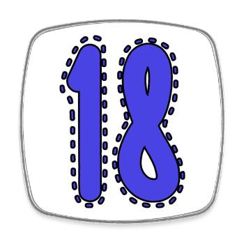 18. 18 YEARS OLD. 18th ANNIVERSARY. 18 BIRTHDAY. - Square fridge magnet - white - Front