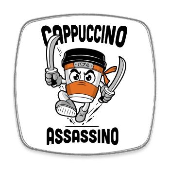 Cappuccino Assassino - Viereckiger Kühlschrankmagnet - Weiß - Vorne