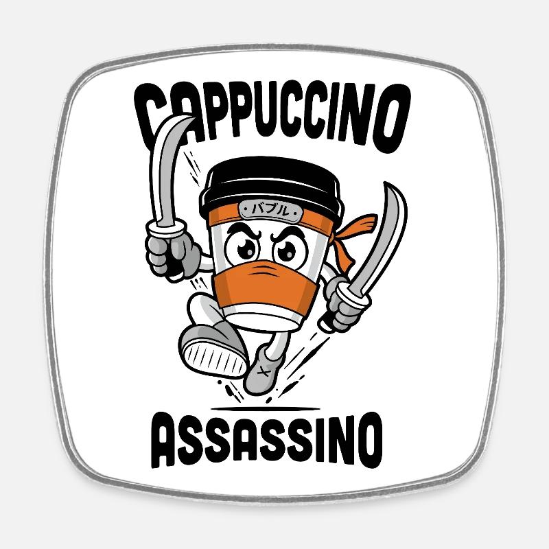 Cappuccino Assassino - Square fridge magnet - white