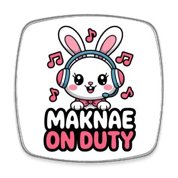 K-Pop Fan Lustig Korea Maknae - Viereckiger Kühlschrankmagnet - Weiß - Vorne