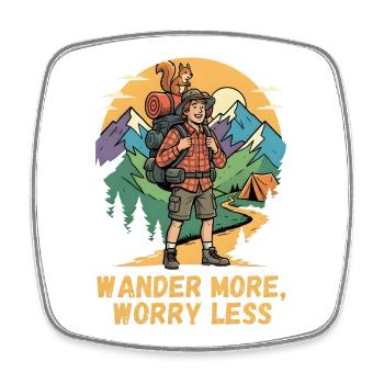 Wanderlust Motiv für Bergsteiger und Wanderer - Viereckiger Kühlschrankmagnet - Weiß - Vorne