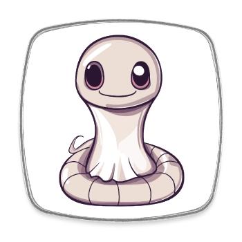 Snake Cobra Halloween Ghost - Square fridge magnet - white - Front