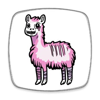Alpaca Llama Halloween Comic Funny - Square fridge magnet - white - Front