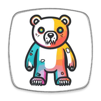 Polar Bear Halloween Comic Funny - Square fridge magnet - white - Front