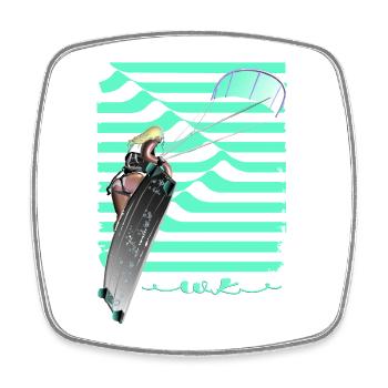 Windsurf Diva Neonsee - Square fridge magnet - white - Front