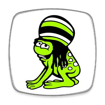 Frog Reggae Music Rasta Hair Hat Jamaica Fun - Square fridge magnet - white - Front
