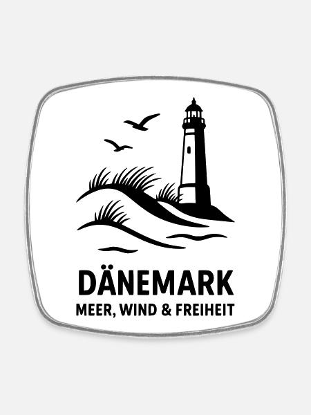 Dänemark Meer Wind Freiheit - Viereckiger Kühlschrankmagnet - Weiß