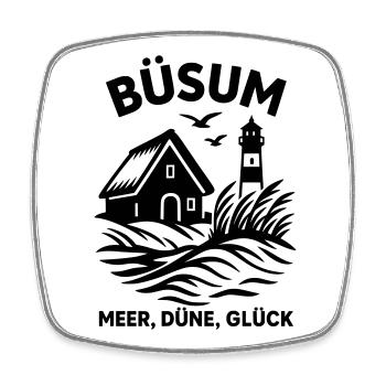 Büsum Meer Düne Glück - Viereckiger Kühlschrankmagnet - Weiß - Vorne