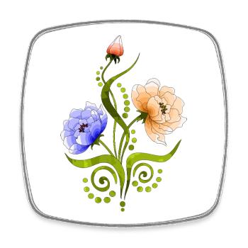 Fleur - Magnet carré - blanc - Devant