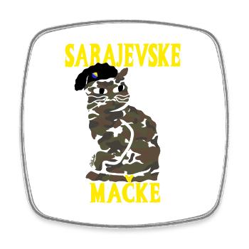 Camouflage Cat Sarajevo Militär - Viereckiger Kühlschrankmagnet - Weiß - Vorne