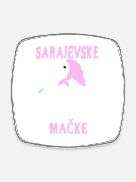 Chat pastel Sarajevo - Magnet carré - blanc