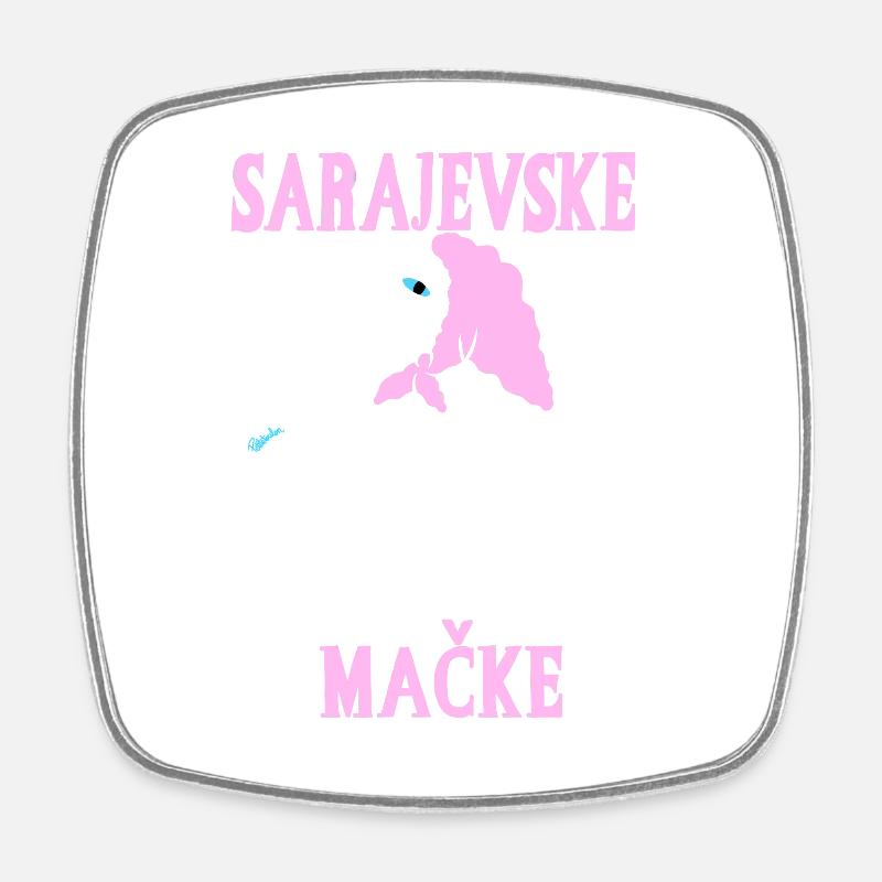 Chat pastel Sarajevo - Magnet carré - blanc