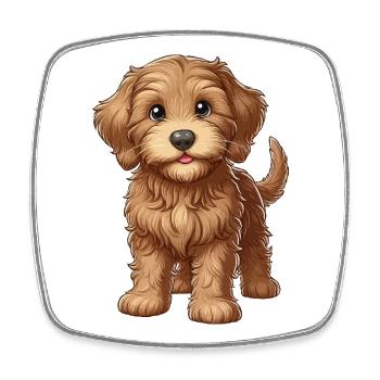 Labradoodle Puppy sweet - Square fridge magnet - white - Front