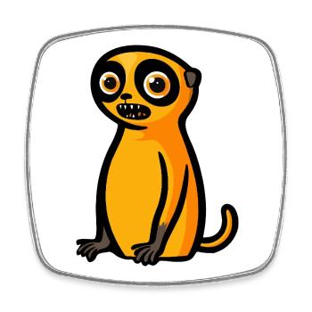 Suricate Halloween Bande dessinée drôle - Magnet carré - blanc - Devant