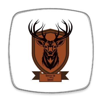 Chasseur de cerf - Magnet carré - blanc - Devant
