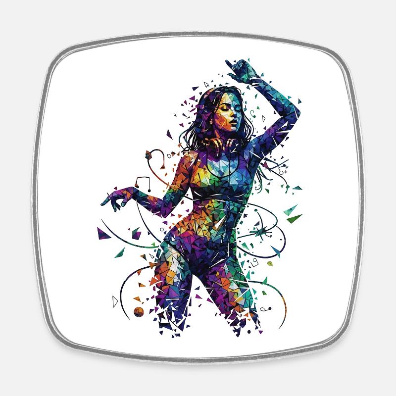 Vibe Motion - Square fridge magnet - white