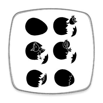 Discovering the world or not (black) - Square fridge magnet - white - Front