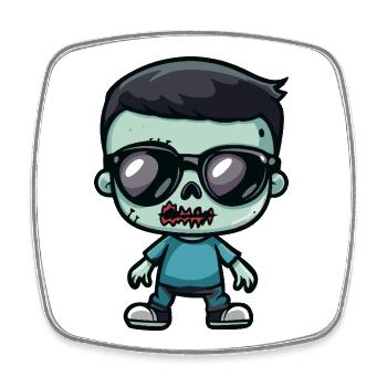 Zombie Halloween - Square fridge magnet - white - Front