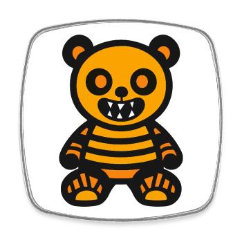 Bär Halloween Zombie - Viereckiger Kühlschrankmagnet - Weiß - Vorne