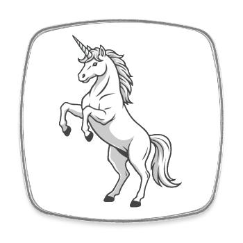 White unicorn - Square fridge magnet - white - Front