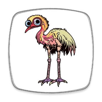 Strauß Halloween Zombie - Viereckiger Kühlschrankmagnet - Weiß - Vorne
