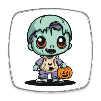 Zombie Halloween Gruselig Comic - Viereckiger Kühlschrankmagnet - Weiß - Vorne