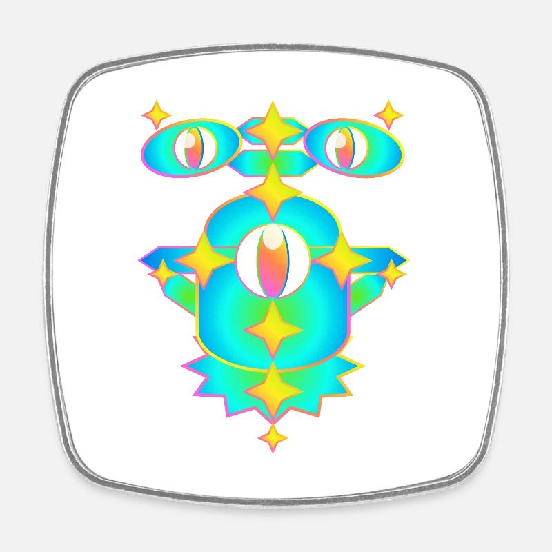 Star Miles Version 2 - Square fridge magnet - white