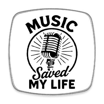 Music Saved My Life Retro Tri-blend T-Shirt - Square fridge magnet - white - Front