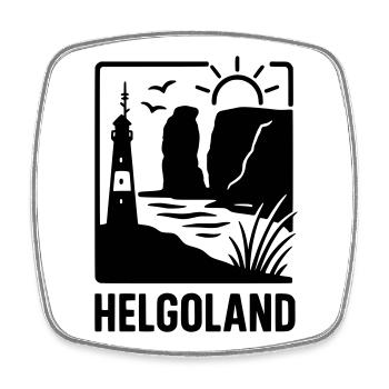 Helgoland Silhouette - Viereckiger Kühlschrankmagnet - Weiß - Vorne
