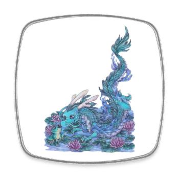 See Wasserdrache Geschenk Mangadrache Frosch - Viereckiger Kühlschrankmagnet - Weiß - Vorne