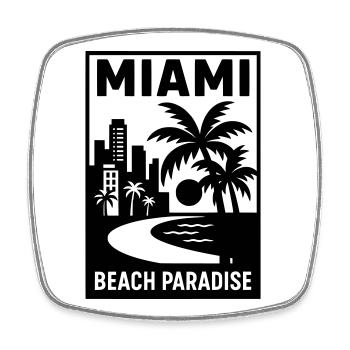 miami florida USA - Viereckiger Kühlschrankmagnet - Weiß - Vorne