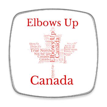 Elbows Up Canada Protest T-shirt  - Square fridge magnet - white - Front
