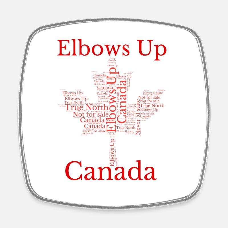 T-shirt de protestation Elbows Up Canada - Magnet carré - blanc