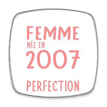 18th birthday - born in December 2007 - Square fridge magnet - white - Front