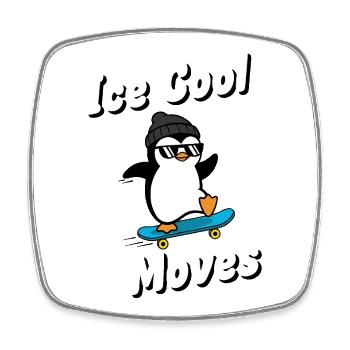 Cool Moves Pinguin - Viereckiger Kühlschrankmagnet - Weiß - Vorne