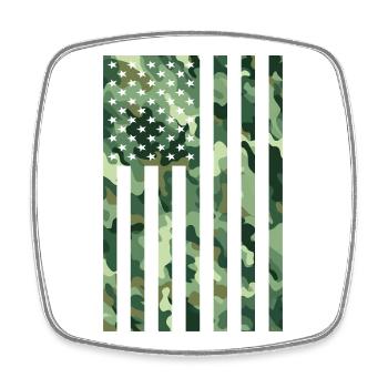 USA Flagge Camo Camouflage Militär Army - Viereckiger Kühlschrankmagnet - Weiß - Vorne