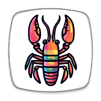 Homard Crabe Halloween Zombie - Magnet carré - blanc - Devant