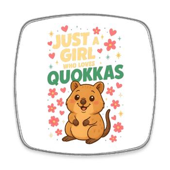 Just a Girl Who Loves Quokkas Cute Smiling Quokka - Square fridge magnet - white - Front