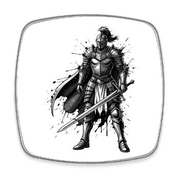 Stahlritter mit Umhang edler-ritter-paladin - Viereckiger Kühlschrankmagnet - Weiß - Vorne