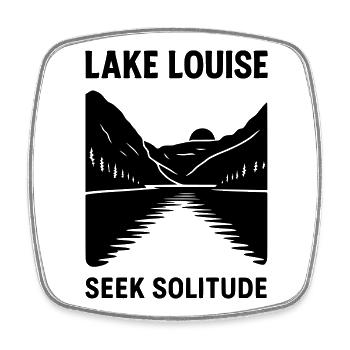 lake louise silhouette - Viereckiger Kühlschrankmagnet - Weiß - Vorne