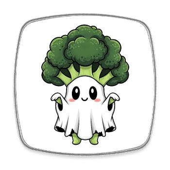 Süßer Halloween Brokkoli Geist Gespenst Kostüm - Viereckiger Kühlschrankmagnet - Weiß - Vorne