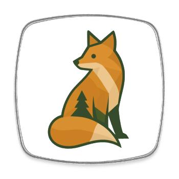 Waldfuchs - Viereckiger Kühlschrankmagnet - Weiß - Vorne