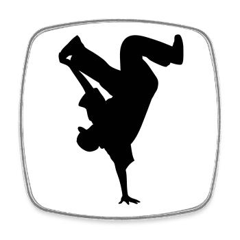 B-Boy Silhouette – Breakdance Power Move Handstand - Viereckiger Kühlschrankmagnet - Weiß - Vorne
